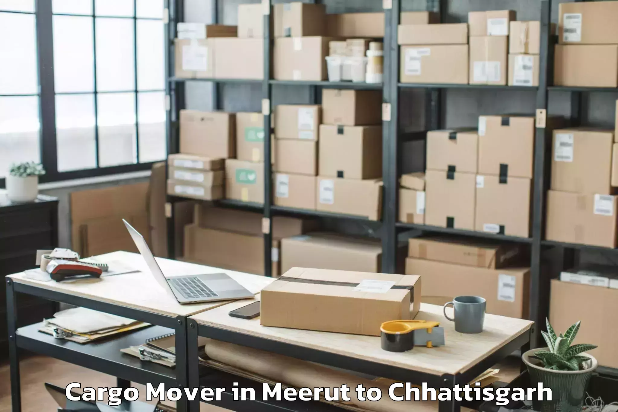 Easy Meerut to Bhairamgarh Cargo Mover Booking